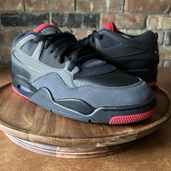 Nike Air Jordan 4 RM Bred Red Black Men's 11 Shoes Sneakers - Picture 2 of 16